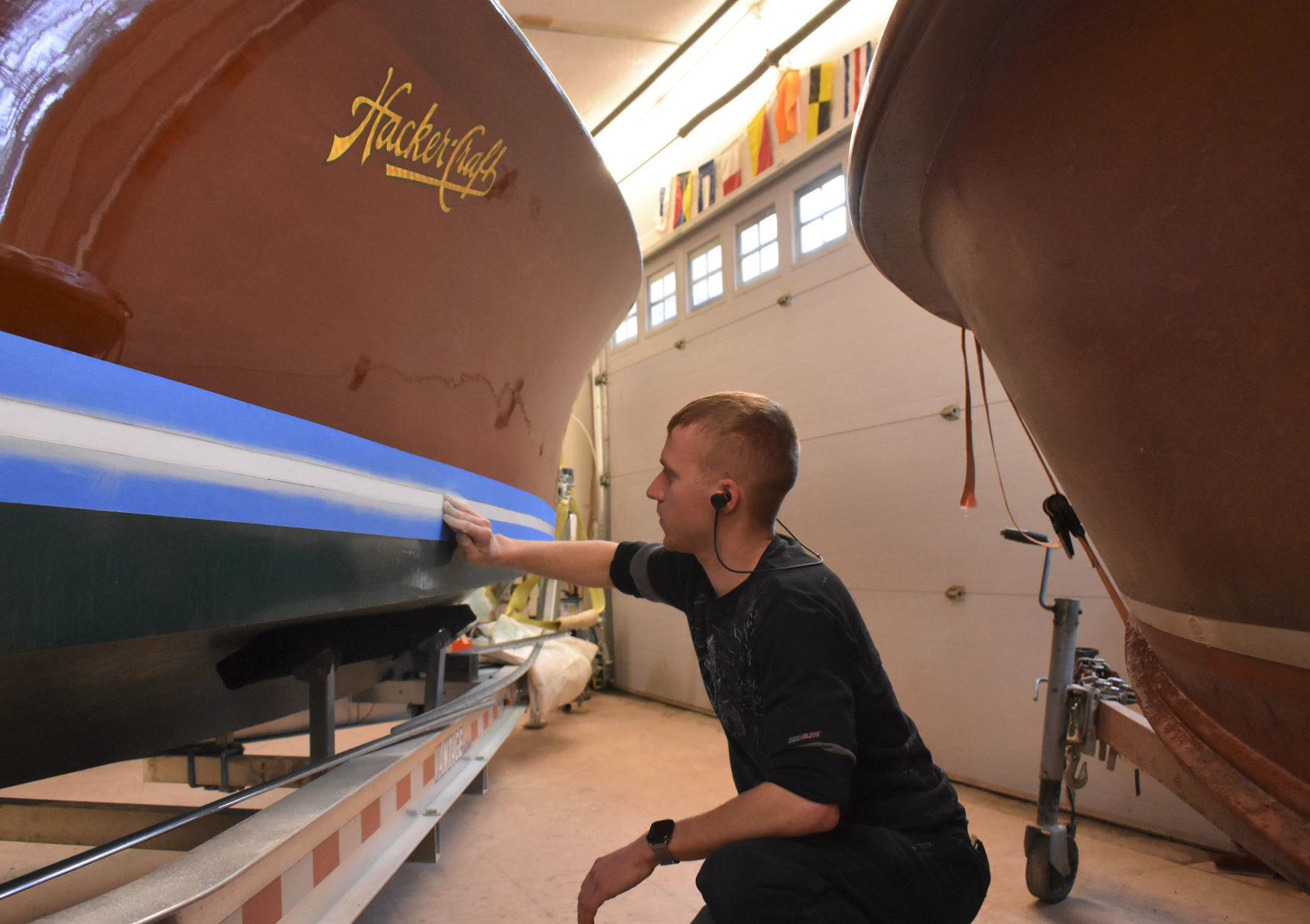 At this shop, the finishes reflect a passion for classic wooden boats